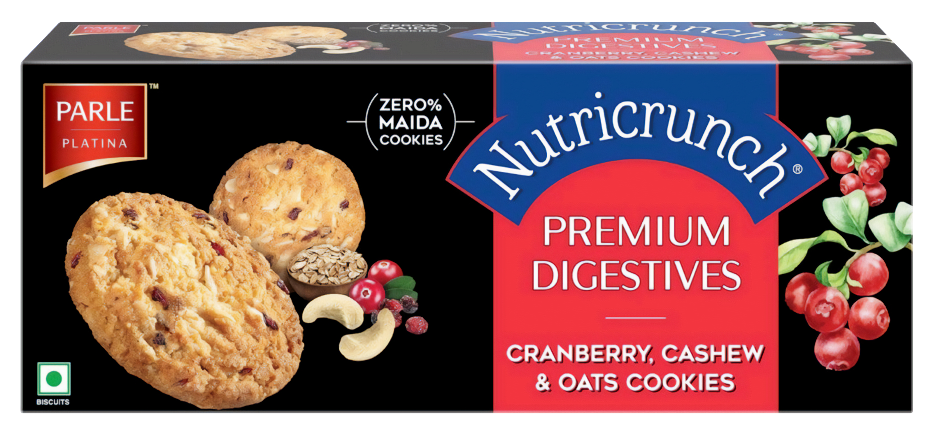 Nutricrunch cranberry, Cashew, Oat cookies 75гр