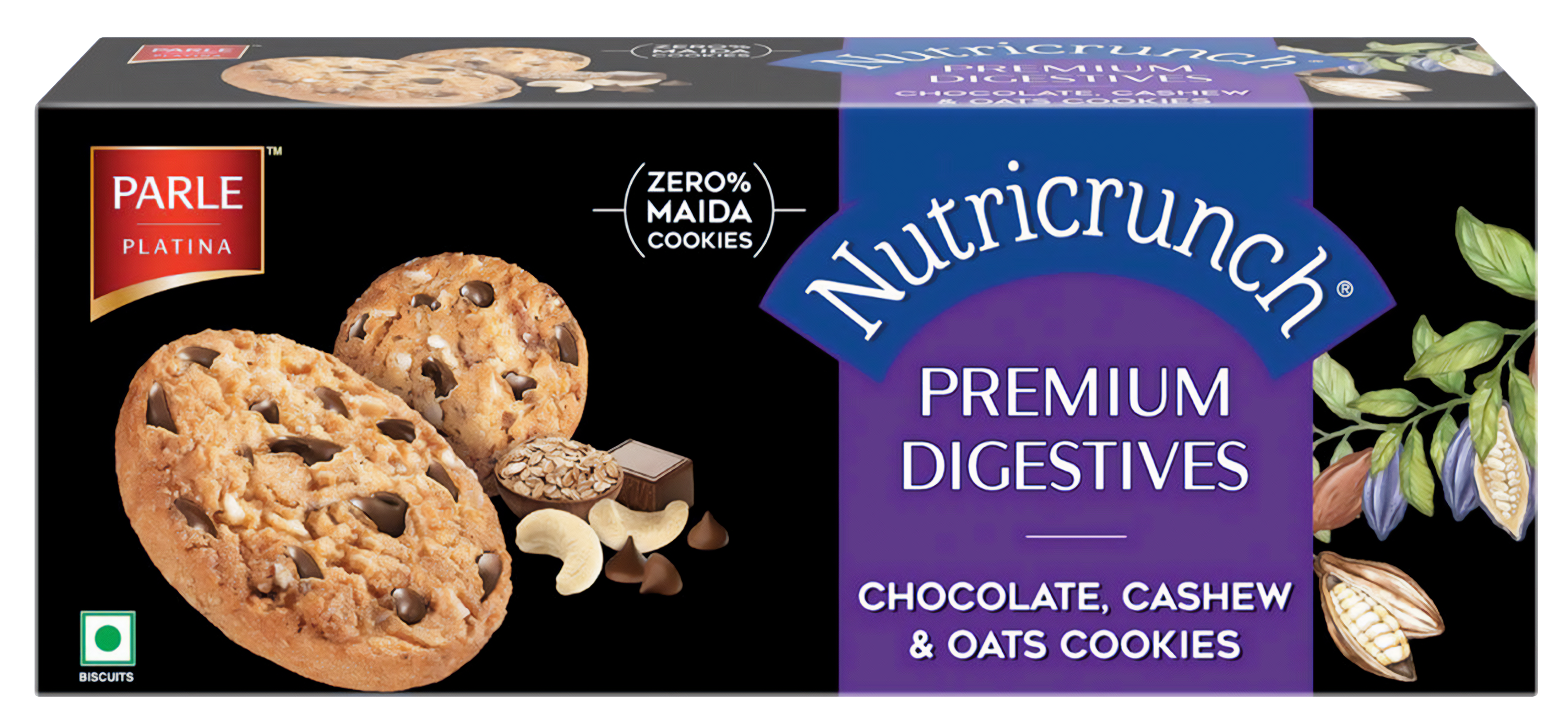 Nutricrunch Chocolate, Cashew, Oat cookies 75гр